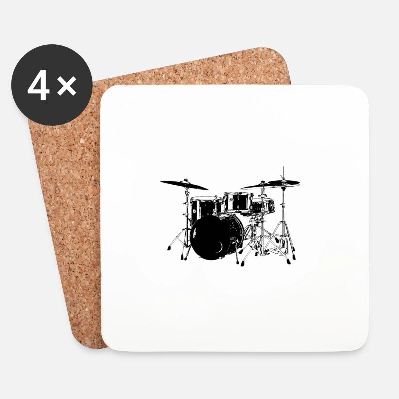 DRUM KIT - Coasters (set of 4) - white
