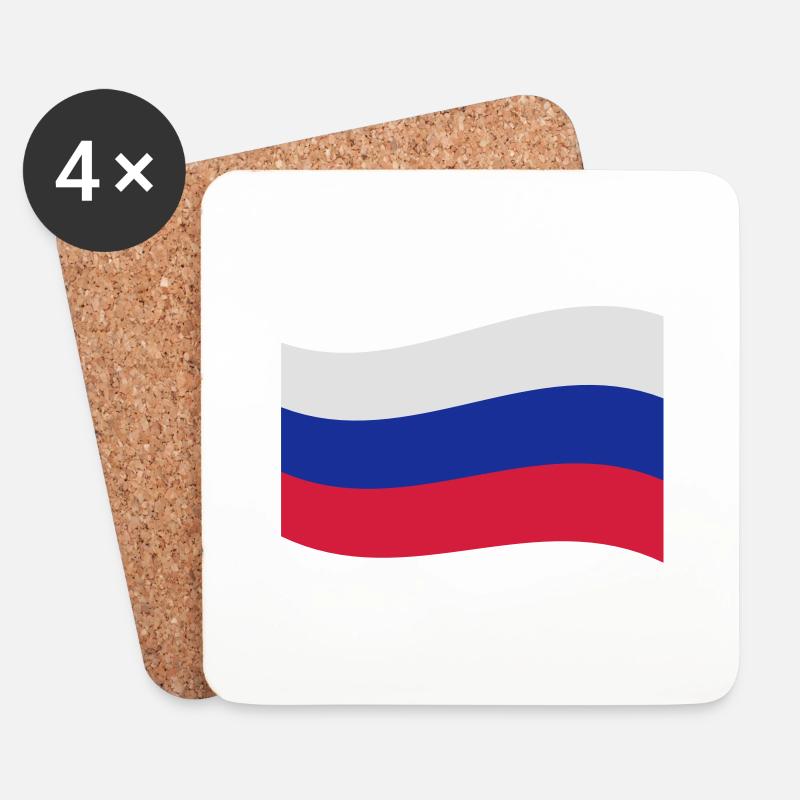 russia - Untersetzer (4er-Set) - Weiß