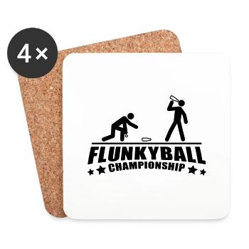flunkyball_bierball_championship_1__f1 - Untersetzer (4er-Set) - Weiß - Vorne