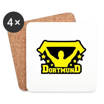 dortmund_fan_r2 - Dessous de verre (lot de 4) - blanc - Devant