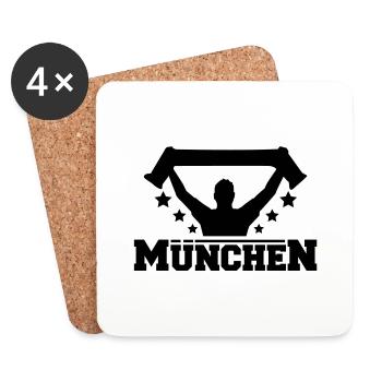 muenchen_fan_r1 - Coasters (set of 4) - white - Front