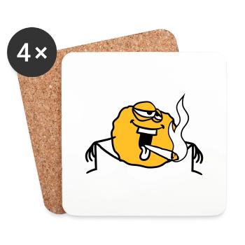 stoned kiffen stony hemp weed smoking joi - Coasters (set of 4) - white - Front