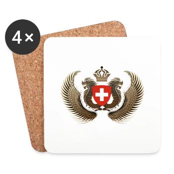 schweiz-flugel - Untersetzer (4er-Set) - Weiß - Vorne