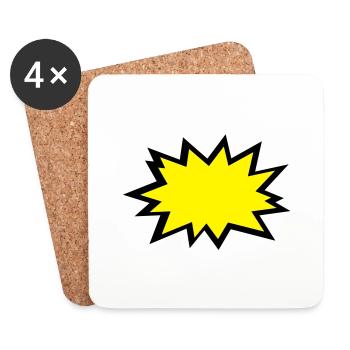 kapow - Dessous de verre (lot de 4) - blanc - Devant