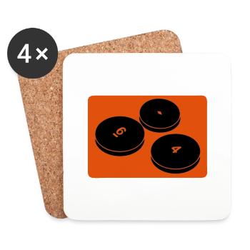 petit2 Puck Brettspiel Club-Logo - Untersetzer (4er-Set) - Weiß - Vorne