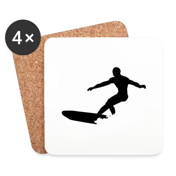surf longboard - Coasters (set of 4) - white - Front