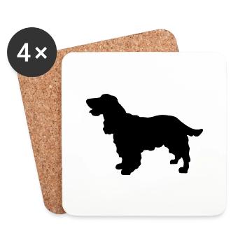 Cocker Spaniel chien - Dessous de verre (lot de 4) - blanc - Devant