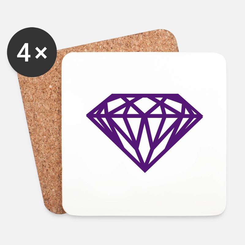Diamant - Untersetzer (4er-Set) - Weiß