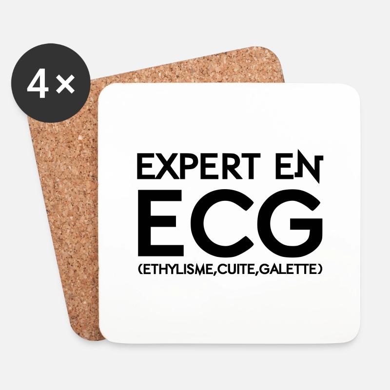 Experten-EKG - Untersetzer (4er-Set) - Weiß
