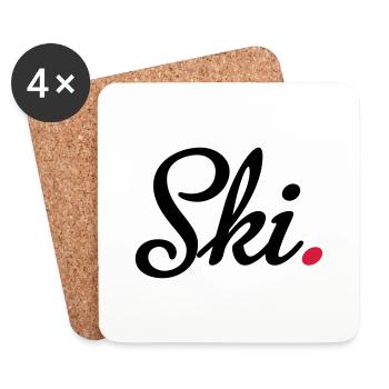 ski - Untersetzer (4er-Set) - Weiß - Vorne