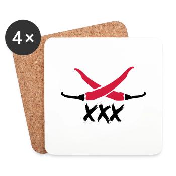 Chilli XXX - Dessous de verre (lot de 4) - blanc - Devant