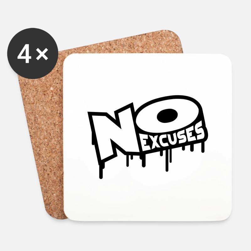 No Excuses - Untersetzer (4er-Set) - Weiß