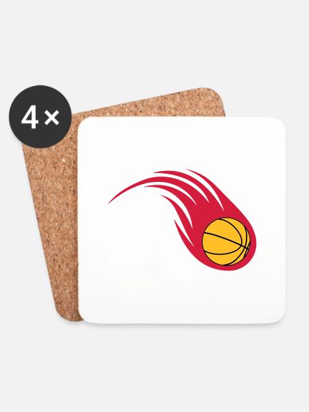 basketball fireball - Coasters (set of 4) - white