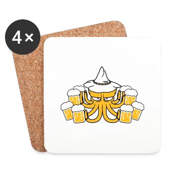 bier saufen trinken durst party feiern - Untersetzer (4er-Set) - Weiß - Vorne