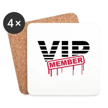 VIP Member - Untersetzer (4er-Set) - Weiß - Vorne