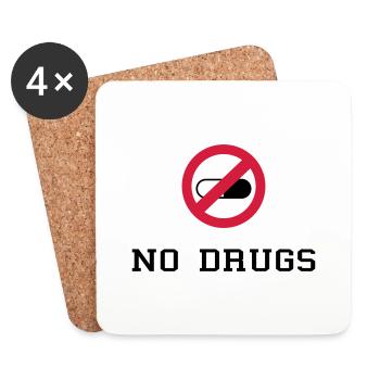 No Drugs / Say no to drugs / Drogen / Keine Drogen - Untersetzer (4er-Set) - Weiß - Vorne