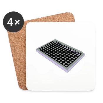 96 Well Plate / 96 perforated plate - Coasters (set of 4) - white - Front