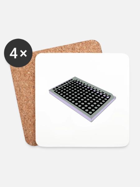 96 Well Plate / 96 perforated plate - Coasters (set of 4) - white