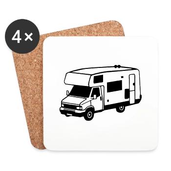 camping car - Dessous de verre (lot de 4) - blanc - Devant