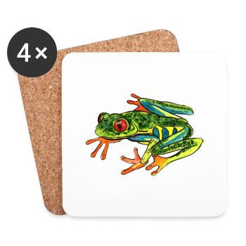 Frosch - Untersetzer (4er-Set) - Weiß - Vorne