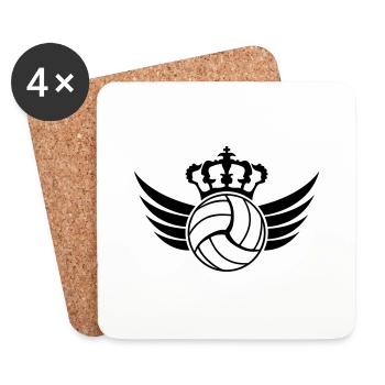 Volleyball Blazon Design - Dessous de verre (lot de 4) - blanc - Devant