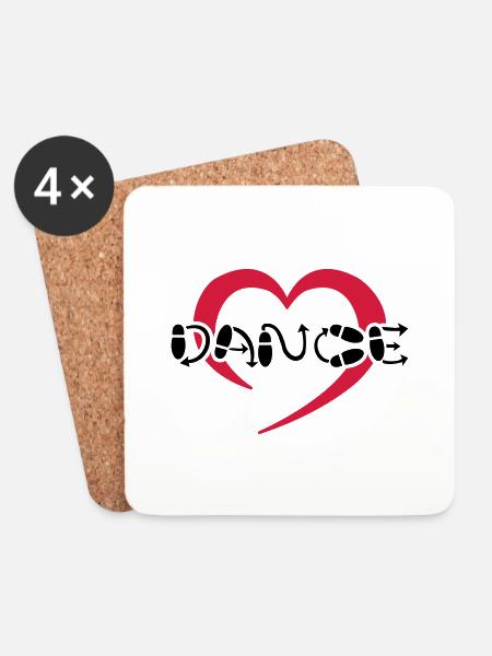 Hearty Dance - Untersetzer (4er-Set) - Weiß