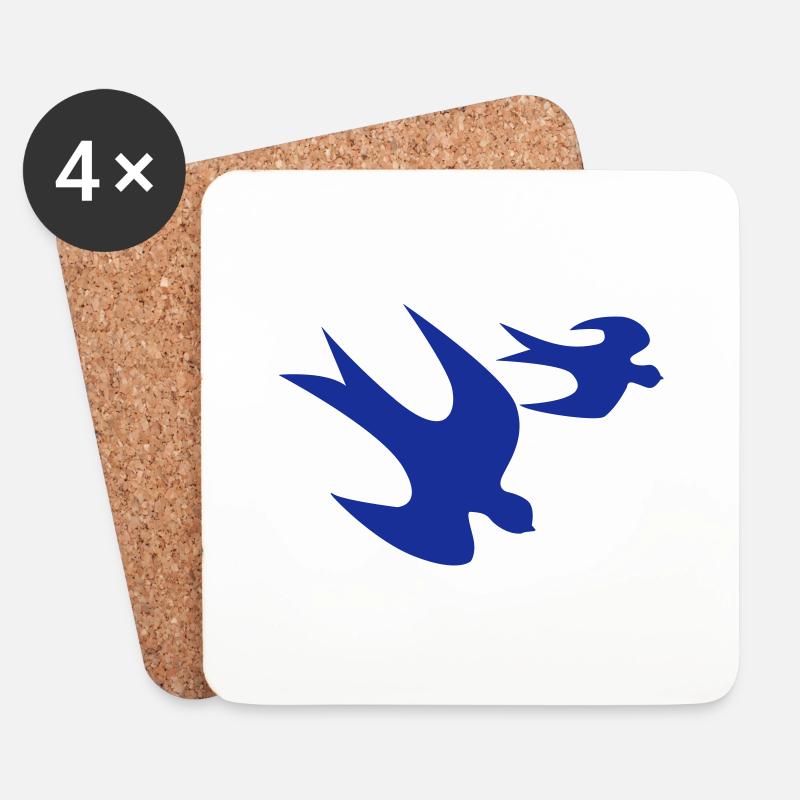 Bluebird - Coasters (set of 4) - white