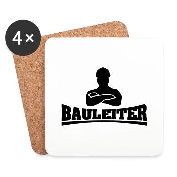 bauleiter3_mit_chef - Untersetzer (4er-Set) - Weiß - Vorne