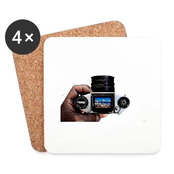 appareil photo - Dessous de verre (lot de 4) - blanc - Devant