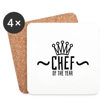 CHEF OF THE YEAR - Dessous de verre (lot de 4) - blanc - Devant