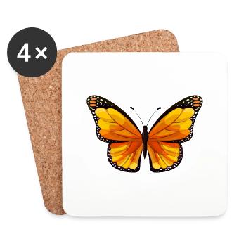 butterfly - Coasters (set of 4) - white - Front