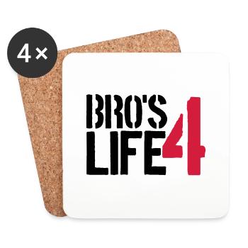 Cool Bros 4 Life Logo - Coasters (set of 4) - white - Front