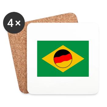 Deutschland Brasilien - Untersetzer (4er-Set) - Weiß - Vorne