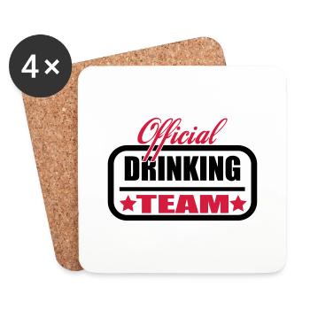 team drinking - Untersetzer (4er-Set) - Weiß - Vorne
