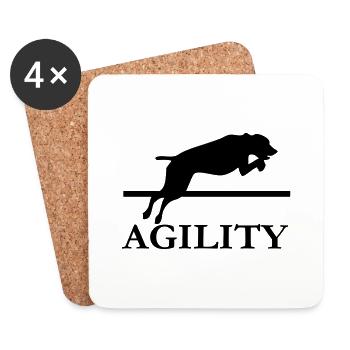 agility dog training canine sport - Coasters (set of 4) - white - Front