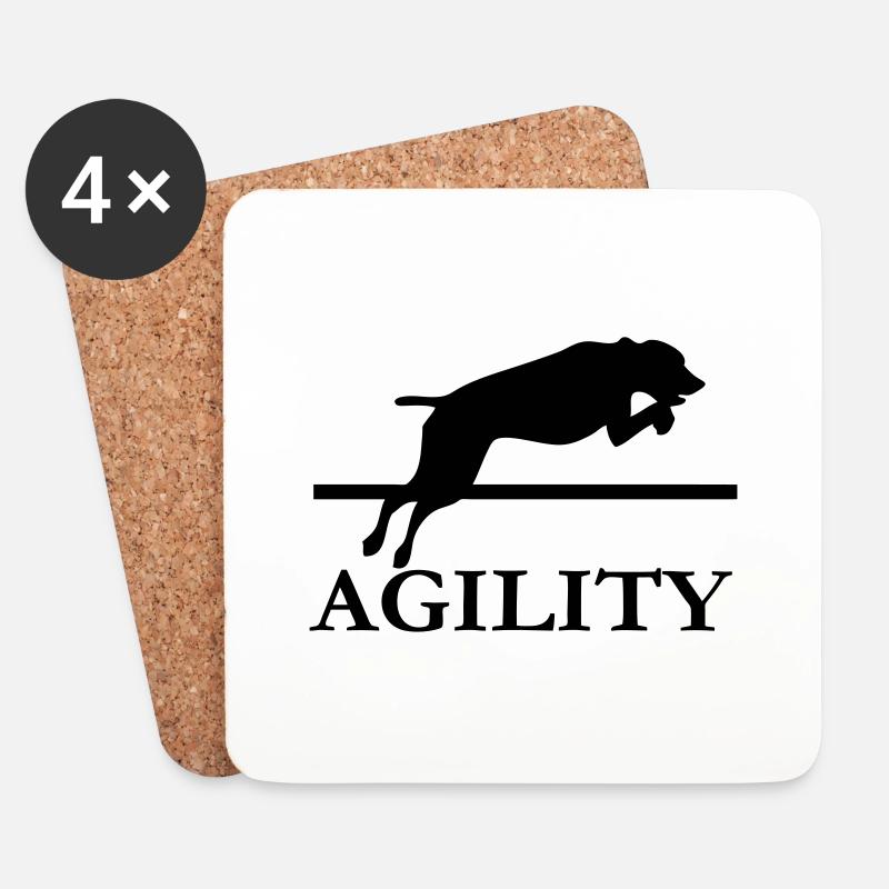 Agility Hundetraining Hundesport - Untersetzer (4er-Set) - Weiß