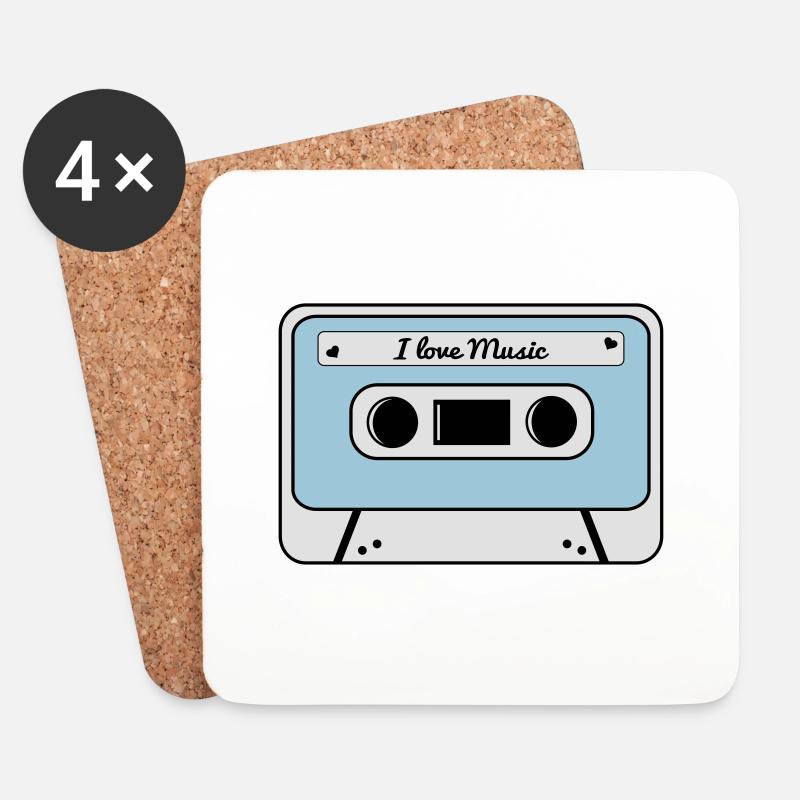 Kassette - Untersetzer (4er-Set) - Weiß