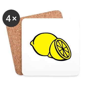 Zitrone - Untersetzer (4er-Set) - Weiß - Vorne