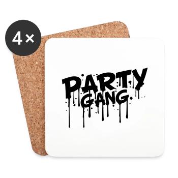 Gang Party Style comique Graffiti - Dessous de verre (lot de 4) - blanc - Devant