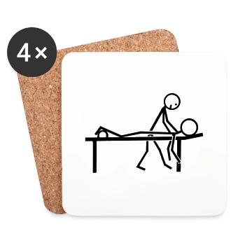 Masseur - Untersetzer (4er-Set) - Weiß - Vorne