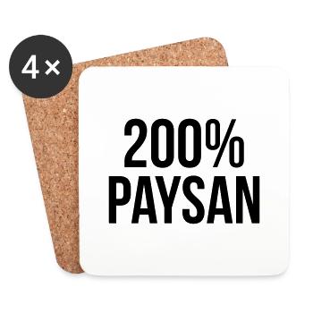 200% Paysan - Dessous de verre (lot de 4) - blanc - Devant