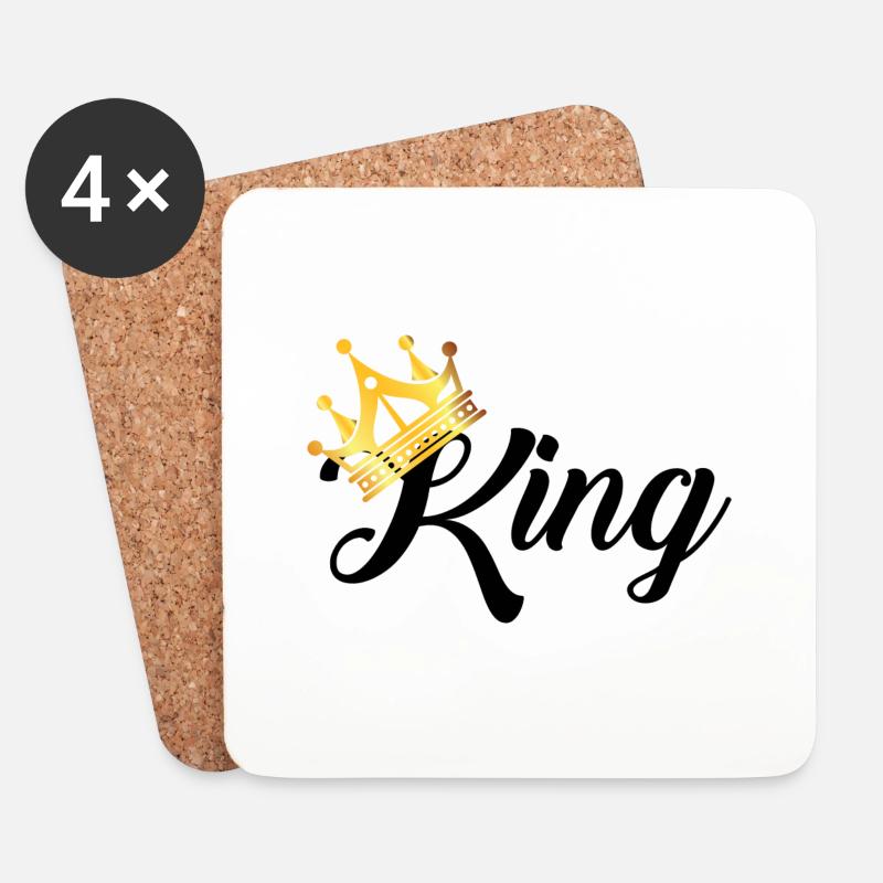 king - Untersetzer (4er-Set) - Weiß