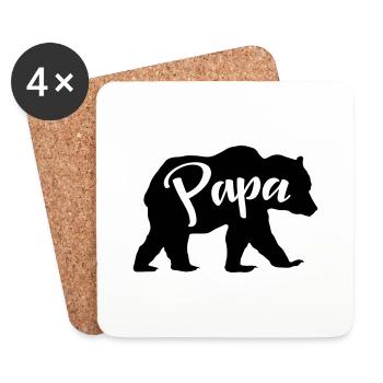 Papa Vater Bear - Untersetzer (4er-Set) - Weiß - Vorne