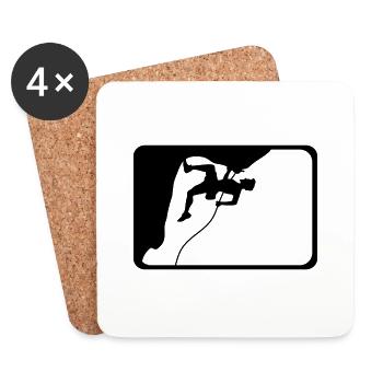 climbing sports logo design - Coasters (set of 4) - white - Front