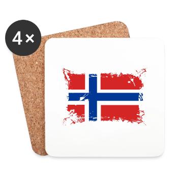 Flagge Norwegen / Norway - Untersetzer (4er-Set) - Weiß - Vorne