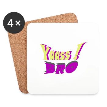 YAASS BRO - Untersetzer (4er-Set) - Weiß - Vorne