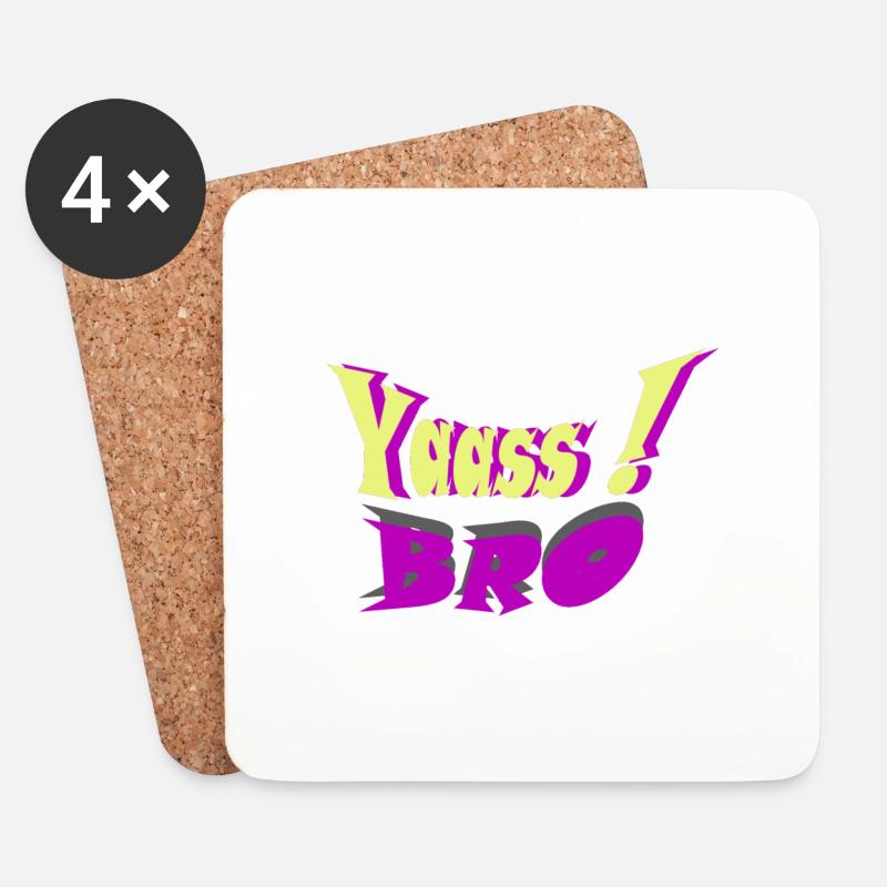 YAASS BRO - Coasters (set of 4) - white