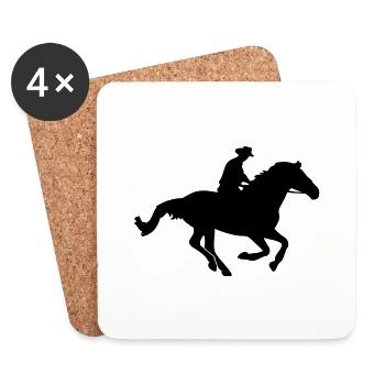 Western Riding - Pferd - Horse - Untersetzer (4er-Set) - Weiß - Vorne