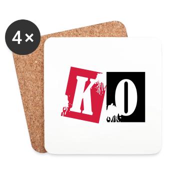 ko_boxing_02 - Untersetzer (4er-Set) - Weiß - Vorne