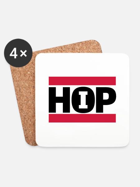 hip hop - Untersetzer (4er-Set) - Weiß